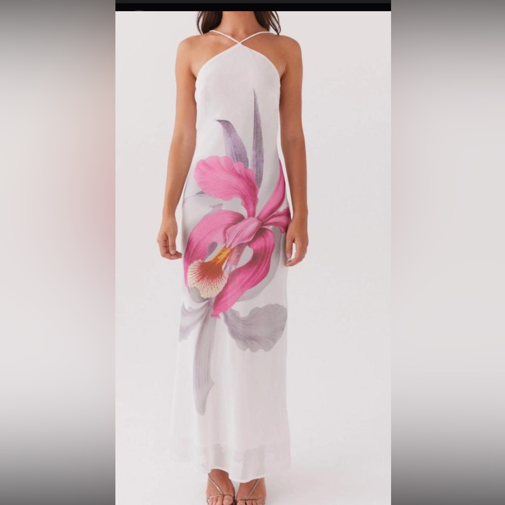 Peppermayo Strapless Pink Floral Dress